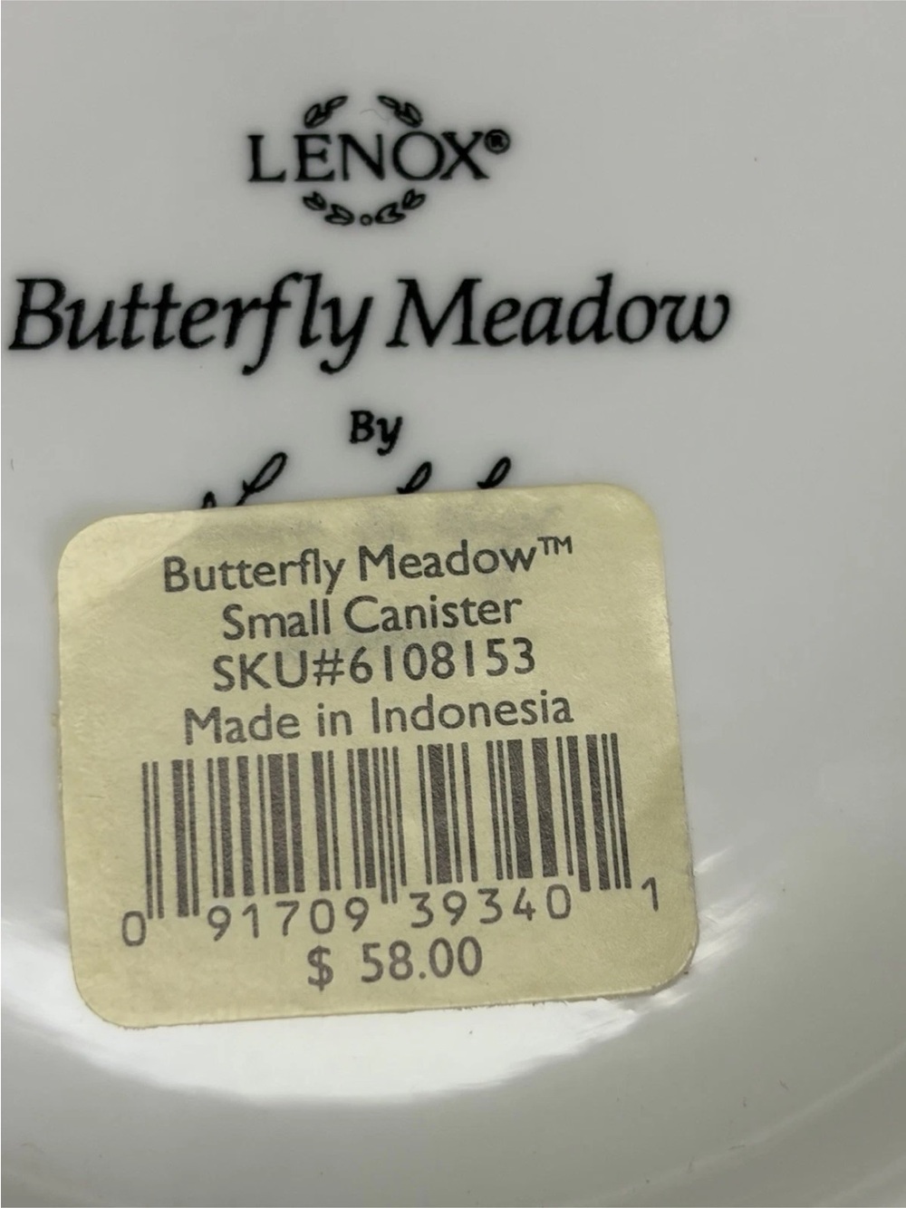 Lenox Butterfly Meadow Porcelain Small Canister with Monarch BRAND NEW W/tag - Picture 2 of 8